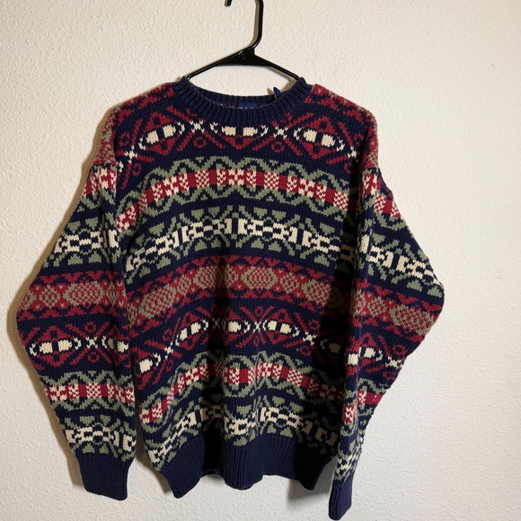 GAP Sweaters - Vintage Gap Sweater Womens Large Multicolor Fair Isle Geometric Tight Knit 90s